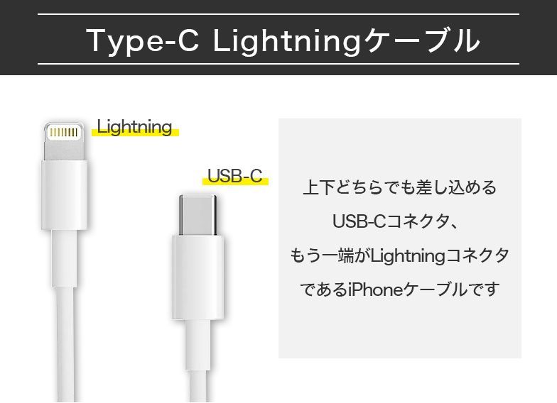 iPhone 純正品質 ライトニングケーブル TypeC SecuSTATION-2