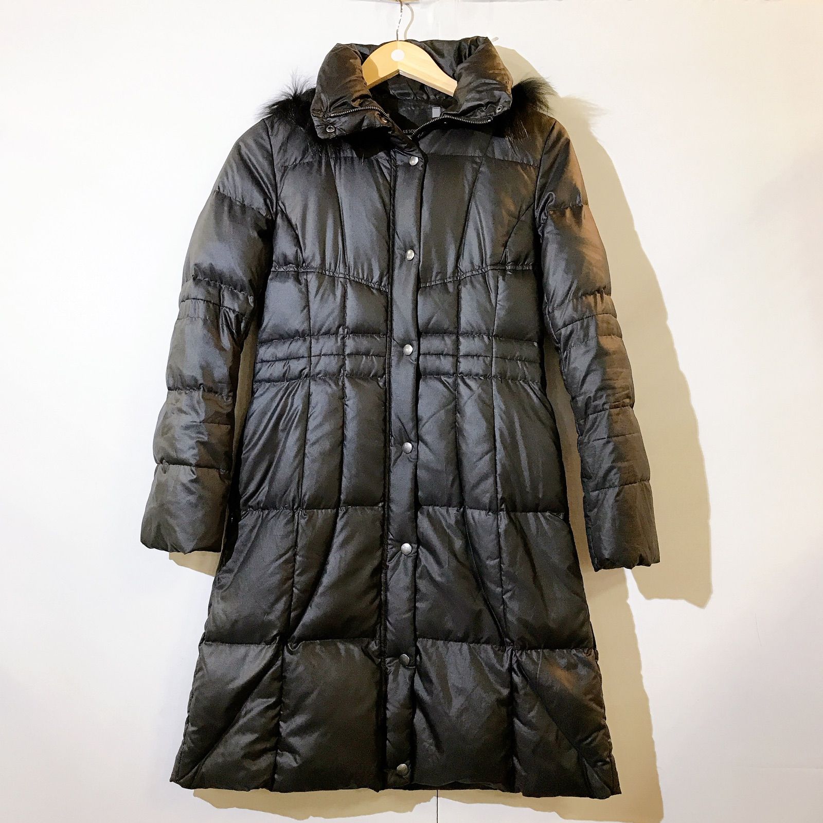 得割10% Le souk ルスーク ファー フード ダウン コート size36/黒 