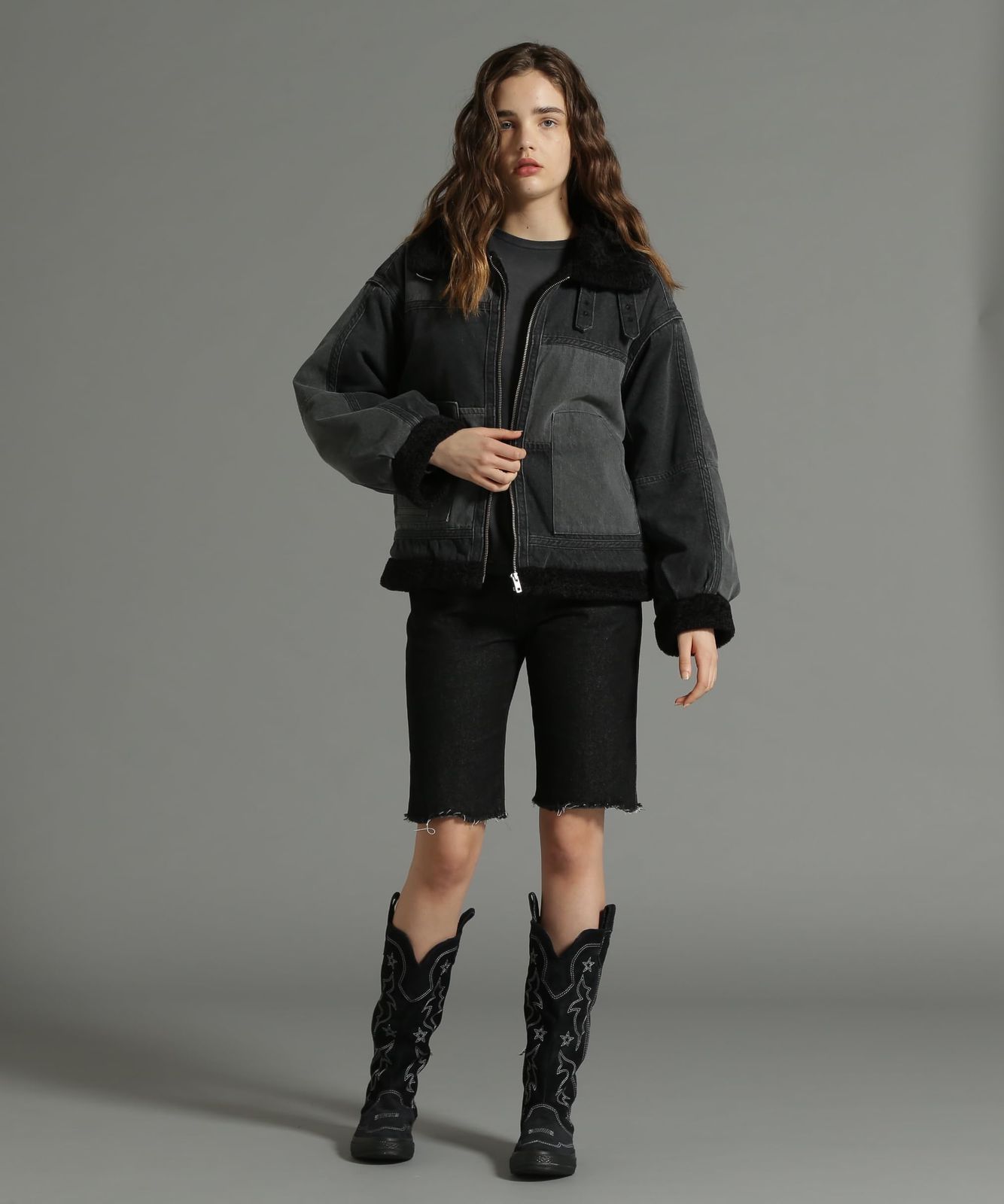 アヴィレックス WEB LIMITED Belle LINE DENIM B 3 JACKET デニム ジャケット レディース M 010 ブラック 783 5152701