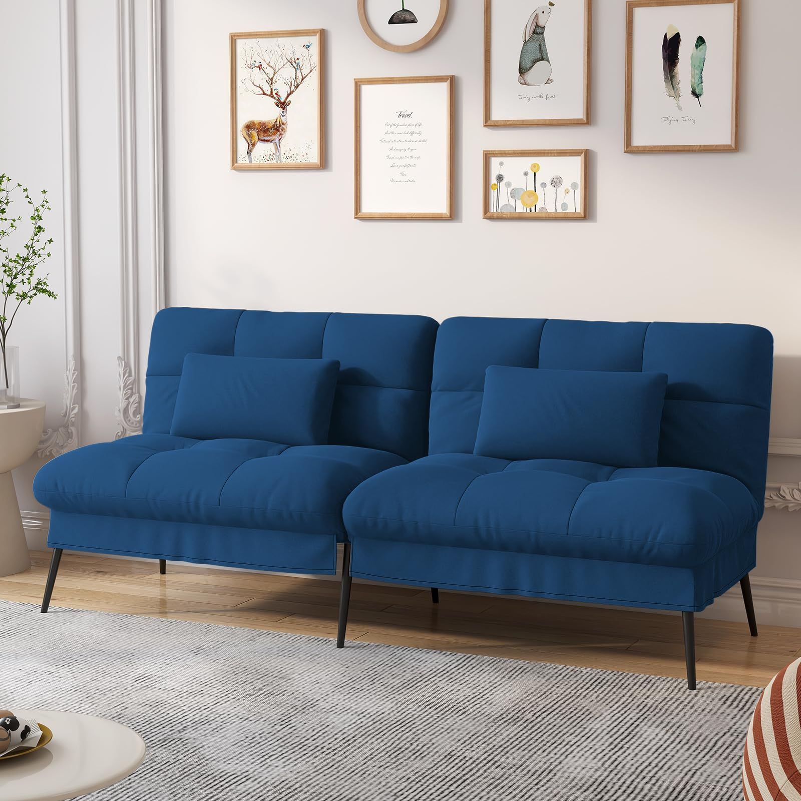 ベッドになるソファ一 ベッド 肘掛付き ソファー スクラブ生地 リクライニングソファー 6段階調節 コンパクト 幅174cm 2人掛け 分割 1人掛け 取り付け簡単 カウチソファー 鋼材の足部 収納 ソファベッド 猫の爪に強い ソファーベッド 高い通気