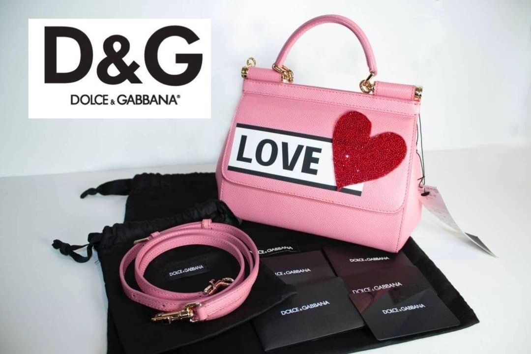 中古品】DOLCE&GABBANA ドルガバ クロスボディバッグ ピンク 