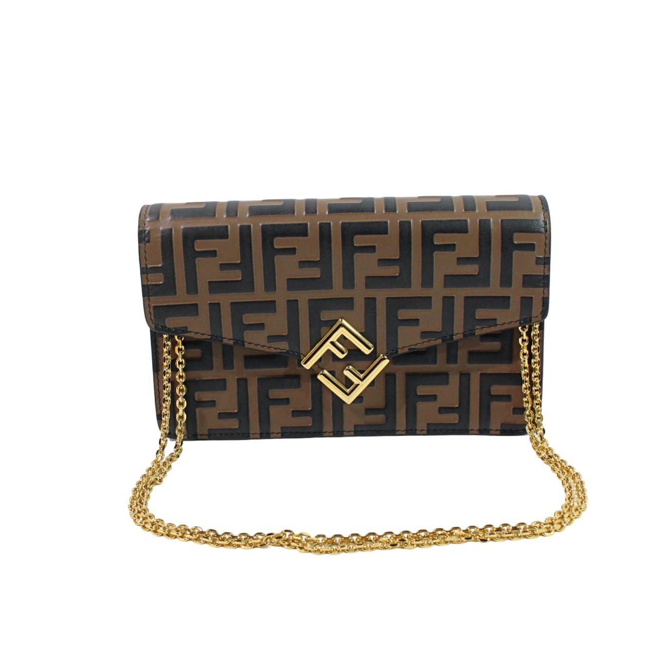 中古】 Fendi フェンディ 8M0488 ショルダーバッグ ズッカ ブラウン FF  