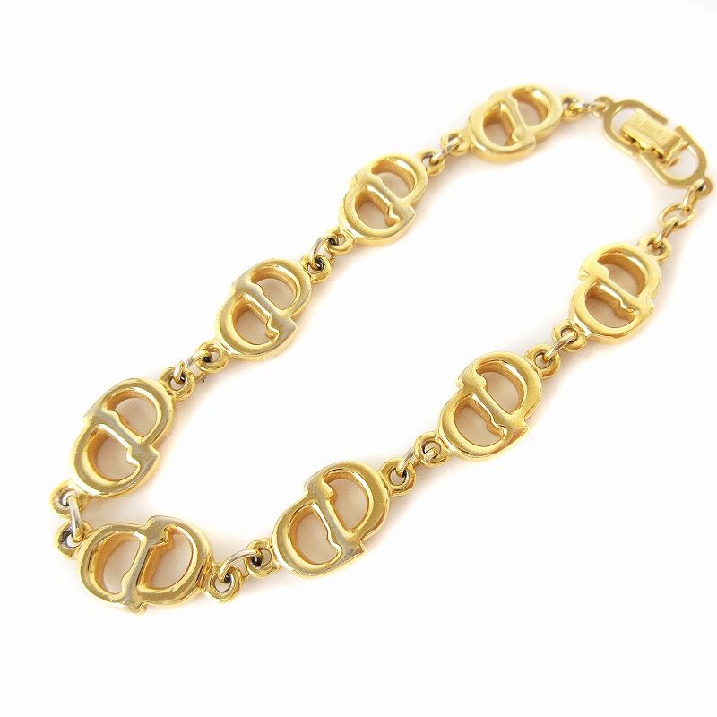 Christian Dior ゴールドカラー　ロゴ　ブレスレット　トロッター Christian Dior ディオール ロゴブレスレット