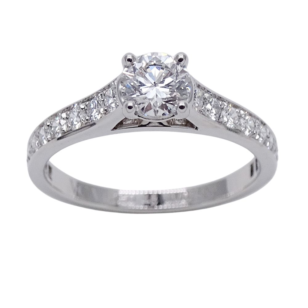 ヴァンクリーフ＆アーペル Van Cleef - Arpels リング レディース ブランド 指輪 PT950 ダイヤモンド D0.40 E-VVS2-EX-N 3EX G刻 ロマンス プラチナ 48 約8号 ジュエリー 磨き済み