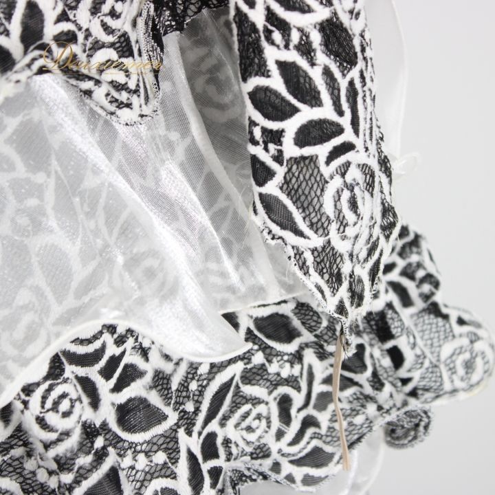 社交ダンス 衣装 ドレス ワンピース パーティ衣装 女性用 レディース オールシーズン ICHIOKU イチオク 黒 白 チョーカー ブラック系 ホワイト系 フリル 長袖 スリムフィット モダンダンス 着こなし おしゃれ フェミニン エレガント LLC-HASEGAWATOSO_COM