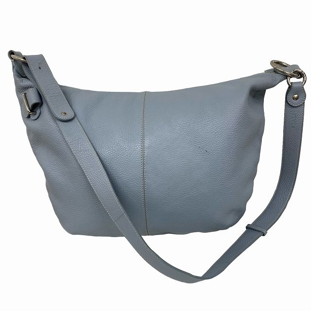フルラ FURLA 本革 レザー ショルダーバッグ 斜め掛け 無地 水色