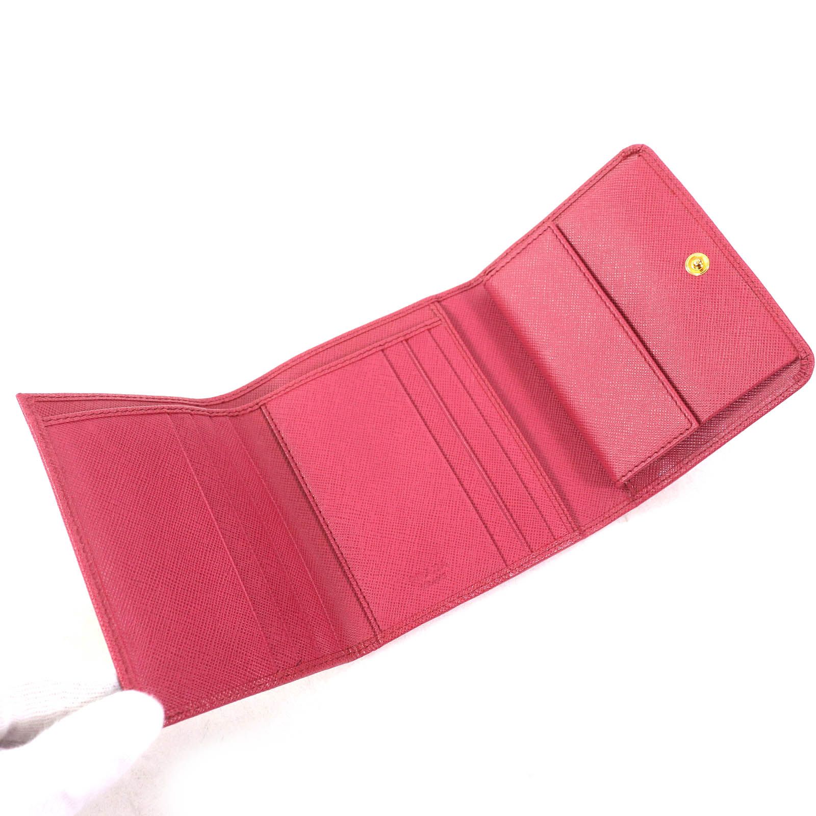 極美品△PRADA プラダ 1M0176 SAFFIANO METAL サフィアーノレザー ロゴ  