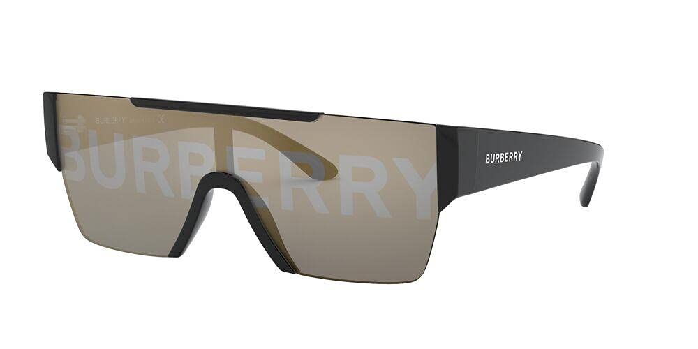BURBERRY ユニセックス-アダルト バーバリー BE 4291 3001|G プラスチック レクタングル サングラス ゴールド ミラーレンズ 38-138-140 黒 ブラック Grey