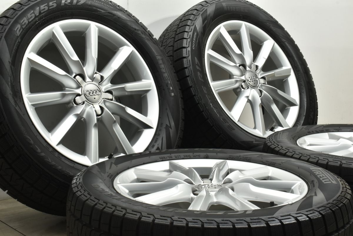 程度良好品 アウディ 8U Q3 純正 17in 7J 43 PCD112 アウディ アイスアシンメトリコ 235|55R17 バリ溝 正規品 品番 8U0601025S