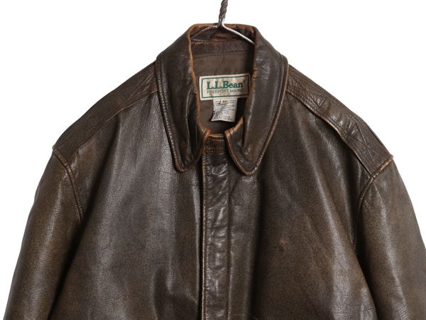 70s LLBean A-2 フライトレザージャケット ヴィンテージ 牛革 70s LLBean A-2 フライトレザージャケット ヴィンテージ 牛革