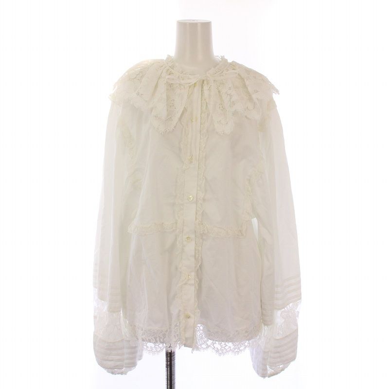 新品✨ドルチェ&ガッバーナボリュームスリーブフリルブラウス白リボン44