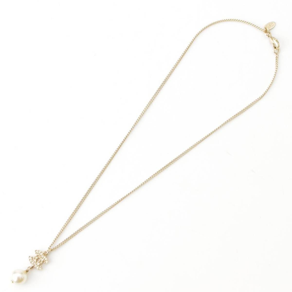 シャネル】Chanel 10A ココマーク ラインストーン パール ネックレス 