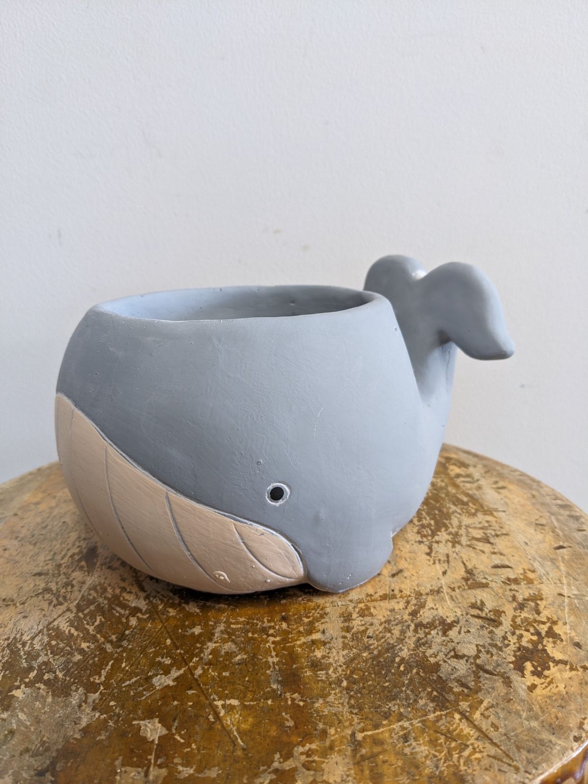 アニマルポットクジラ ホエール Sサイズ 3色セット セメント