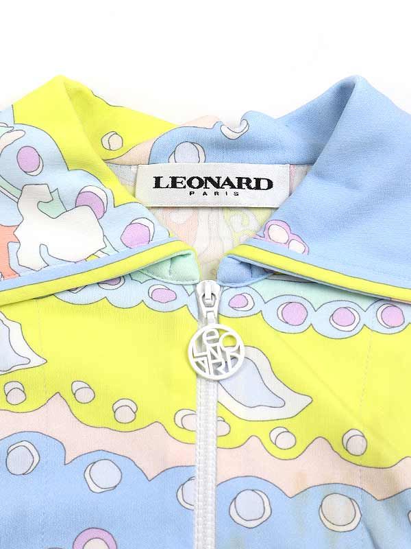 LEONARD paris レオナール パリ 23SS 総柄 ドレスワンピース ミックス 36