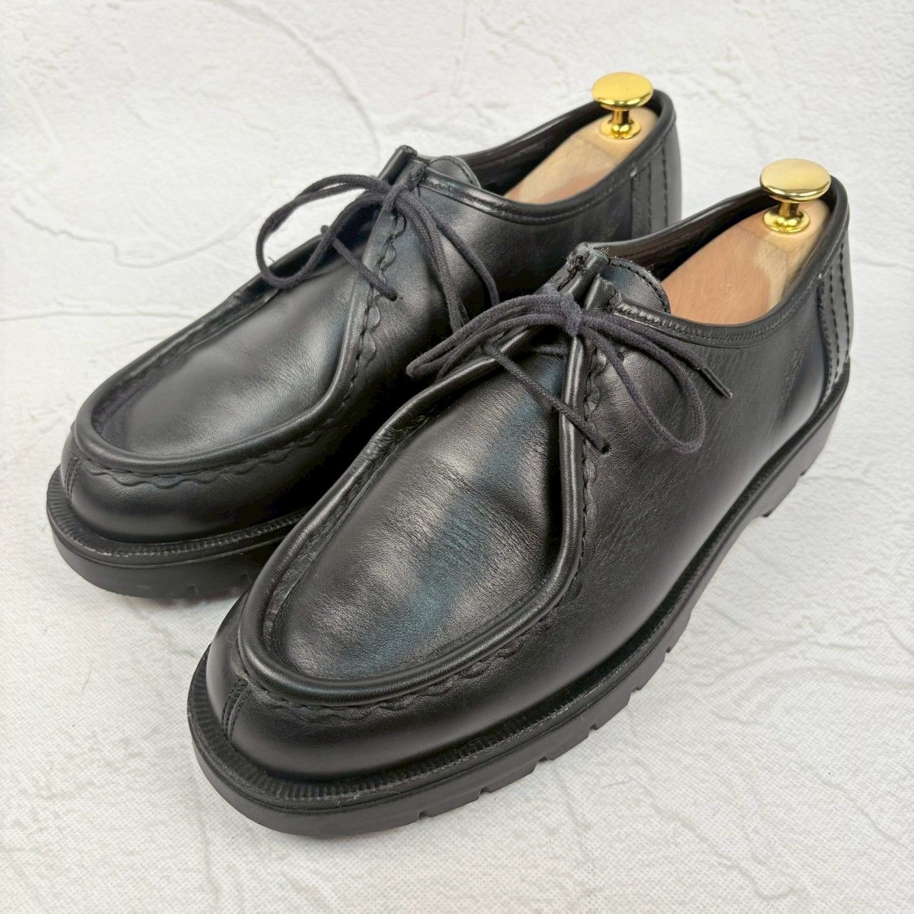 【美品】クレマン パドロール チロリアンシューズ モカシン 黒 40 革靴 軽量 美品】KLEMAN クレマン PADROR パドロール チロリアンシューズ