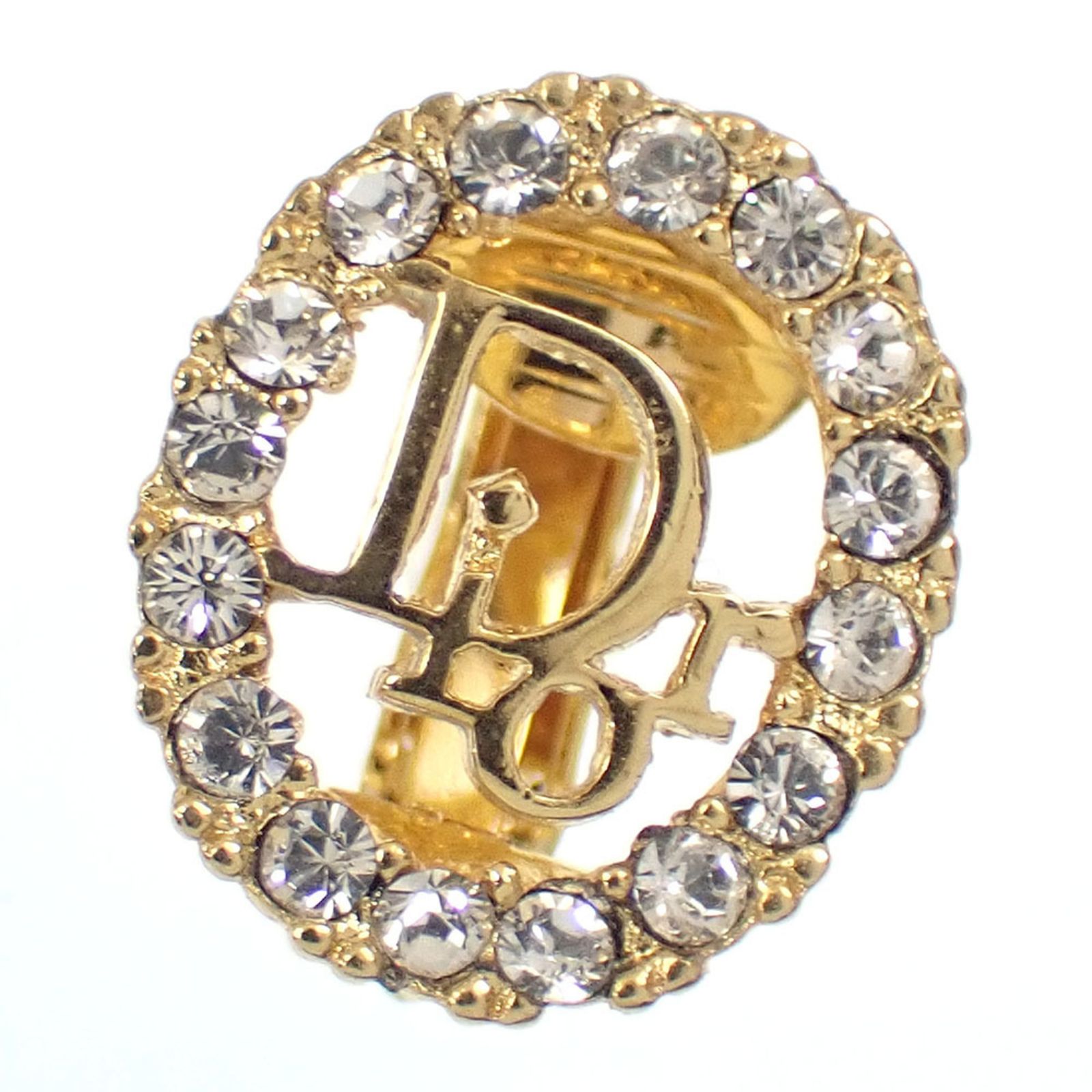 クリスチャン ディオール Christian Dior クリスチャンディオール イヤリング レディース GP ゴールド ラインストーン A6051267