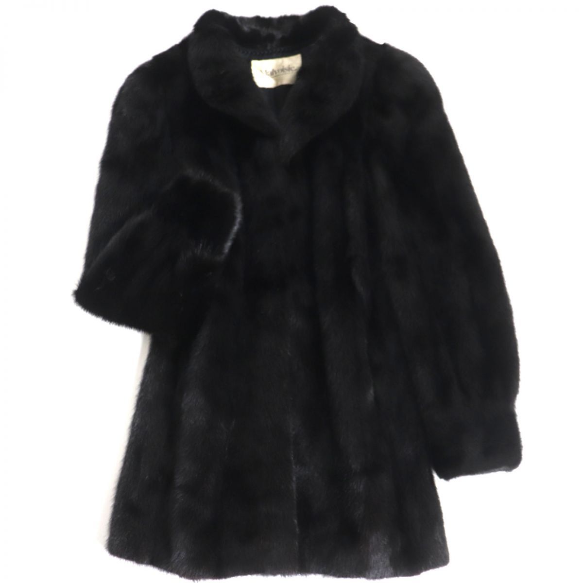 美品▽マルボワジー MINK ブラックミンク 毛皮セミロングコート