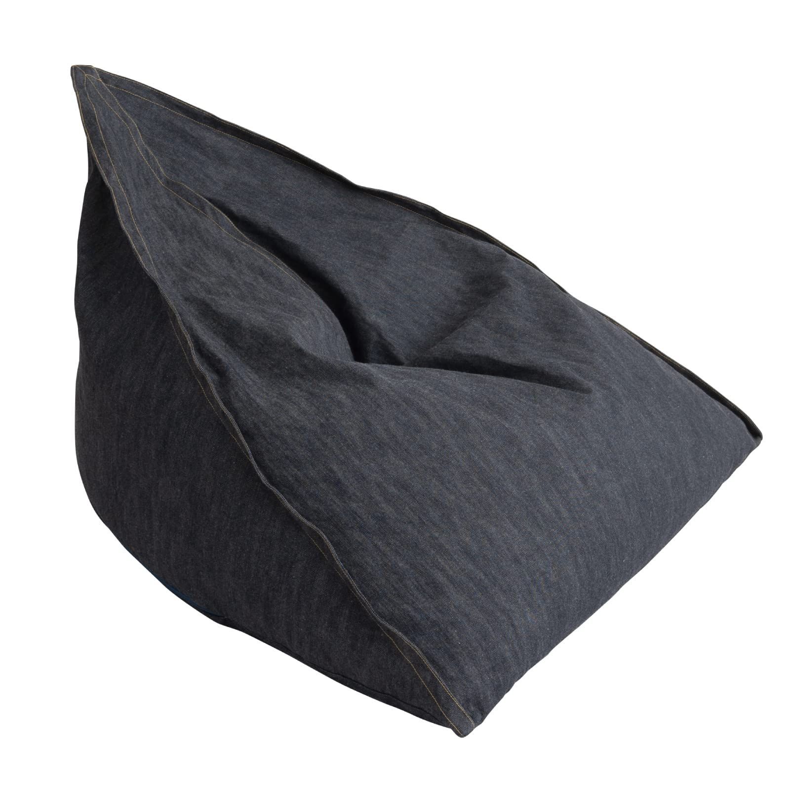 ビーズクッション フレックス販売 カルムトライアングルビーズソファ デニム Lサイズ TAG-100