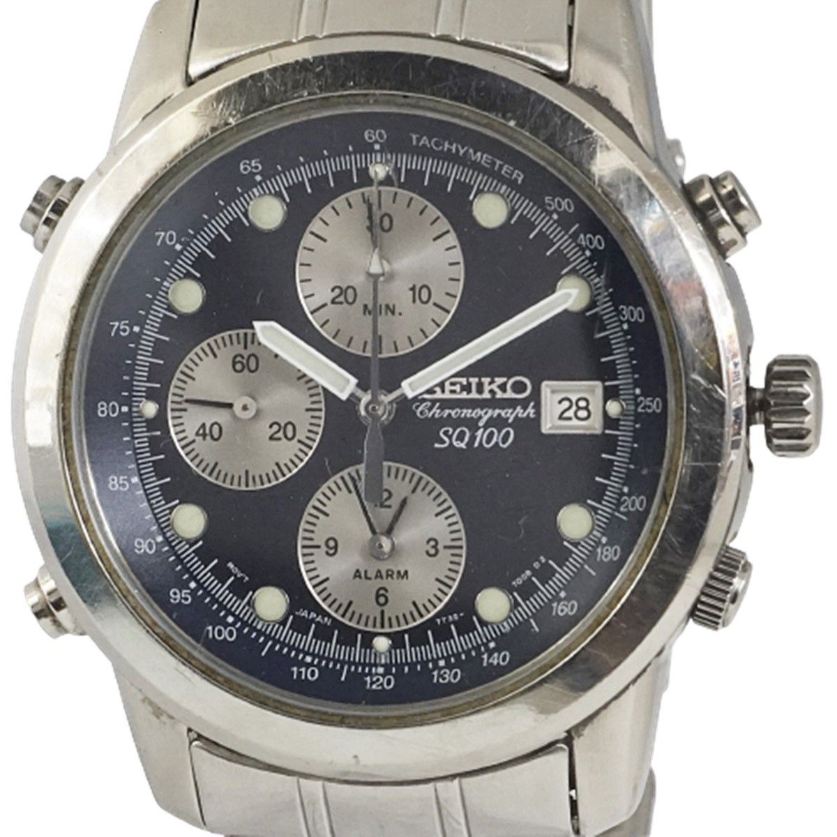 SEIKO 腕時計 クオーツ 7T32-7G40 SQ100 クロノグラフ デイト SS 