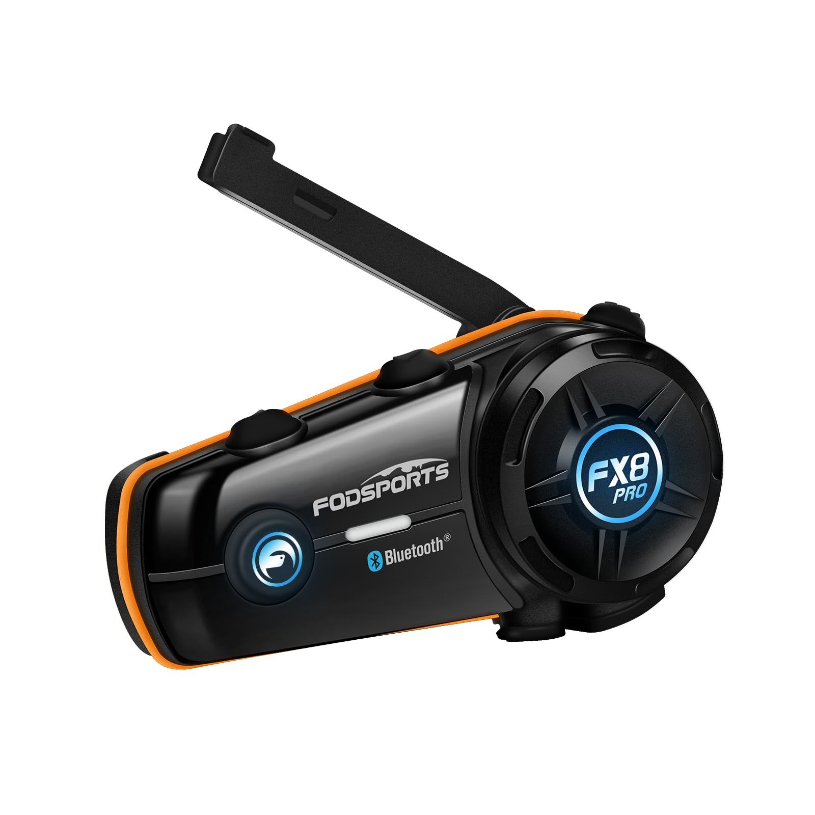 FODSPORTS バイク インカム FX8 PRO 音楽ながら通話 10人同時通話 デュアルチップ 音質進化 他インカムと接続 通信自動復帰 FM付き 音楽共有 3段階音質調整 20H以上連続使用 ワンタッチ全てペアリング 三重ノイズ軽減 IP65防水防