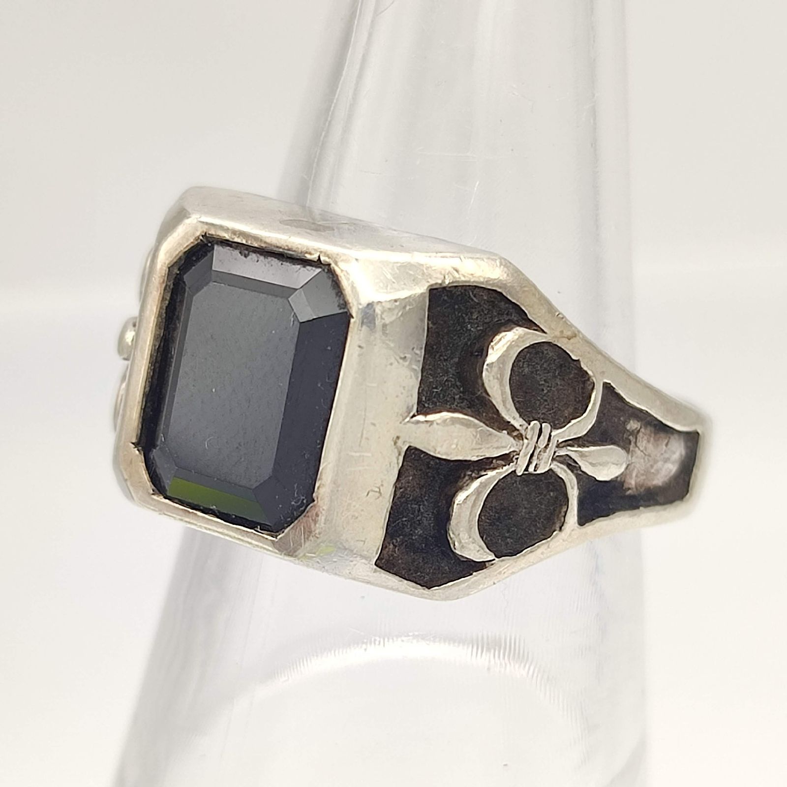 美品】オニキスフレアリング スクエア SILVER シルバー925 22号