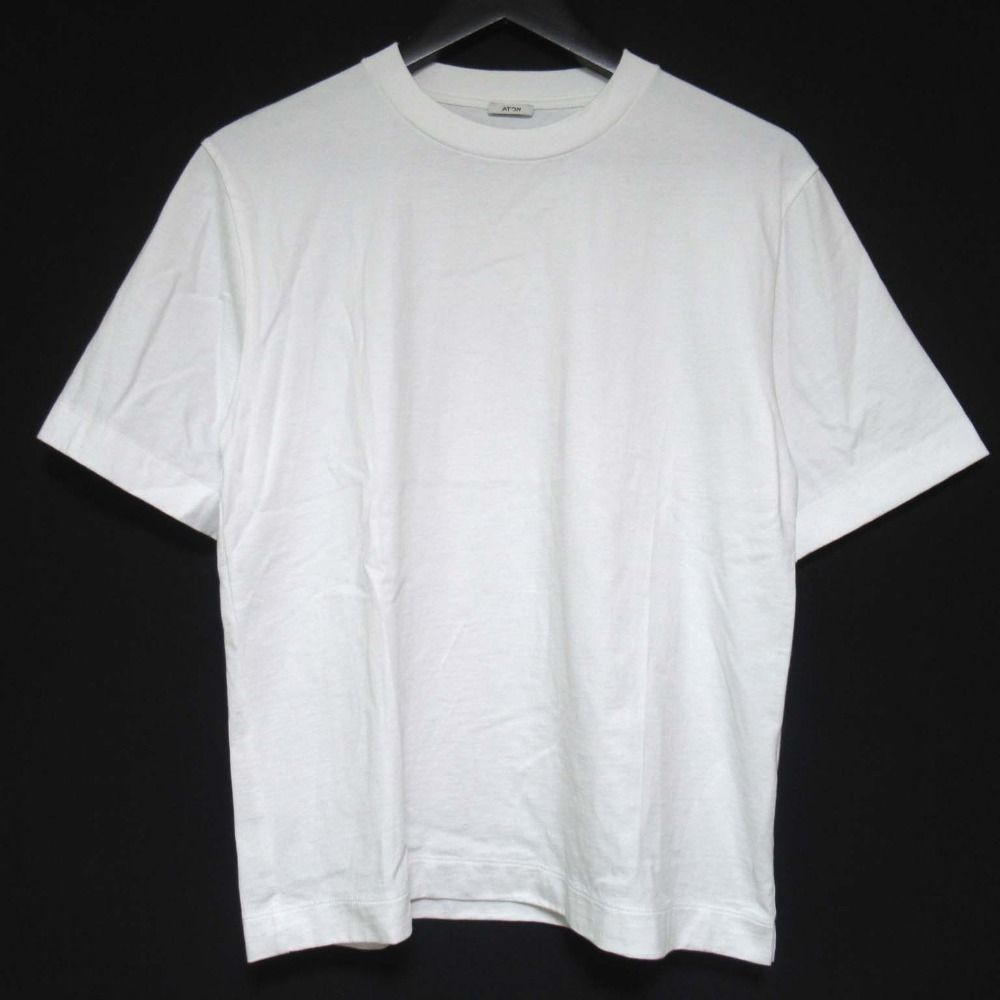 金子綾 ATON ホワイト コットン 半袖 Tシャツ 2024年モデル 好評発売中】スタイリスト金子 綾×ATONスペシャルコラボTシャツ