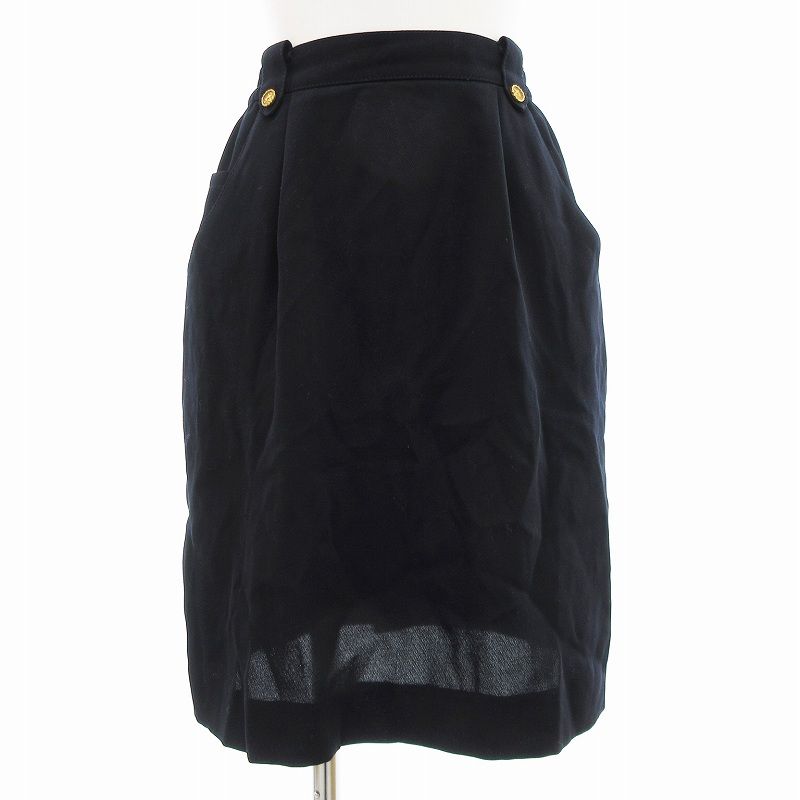 レオナールスポーツ LEONARD SPORT スカート ロゴ刺繍 ゴールドボタン  