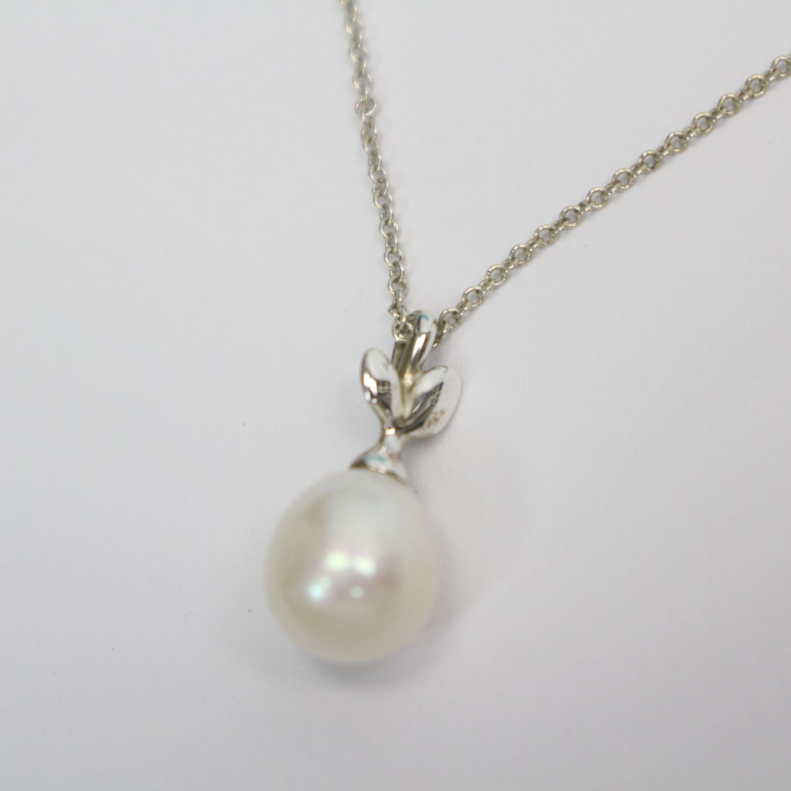 109)Tiffany&Co. ティファニー オリーブリーフ パールネックレス