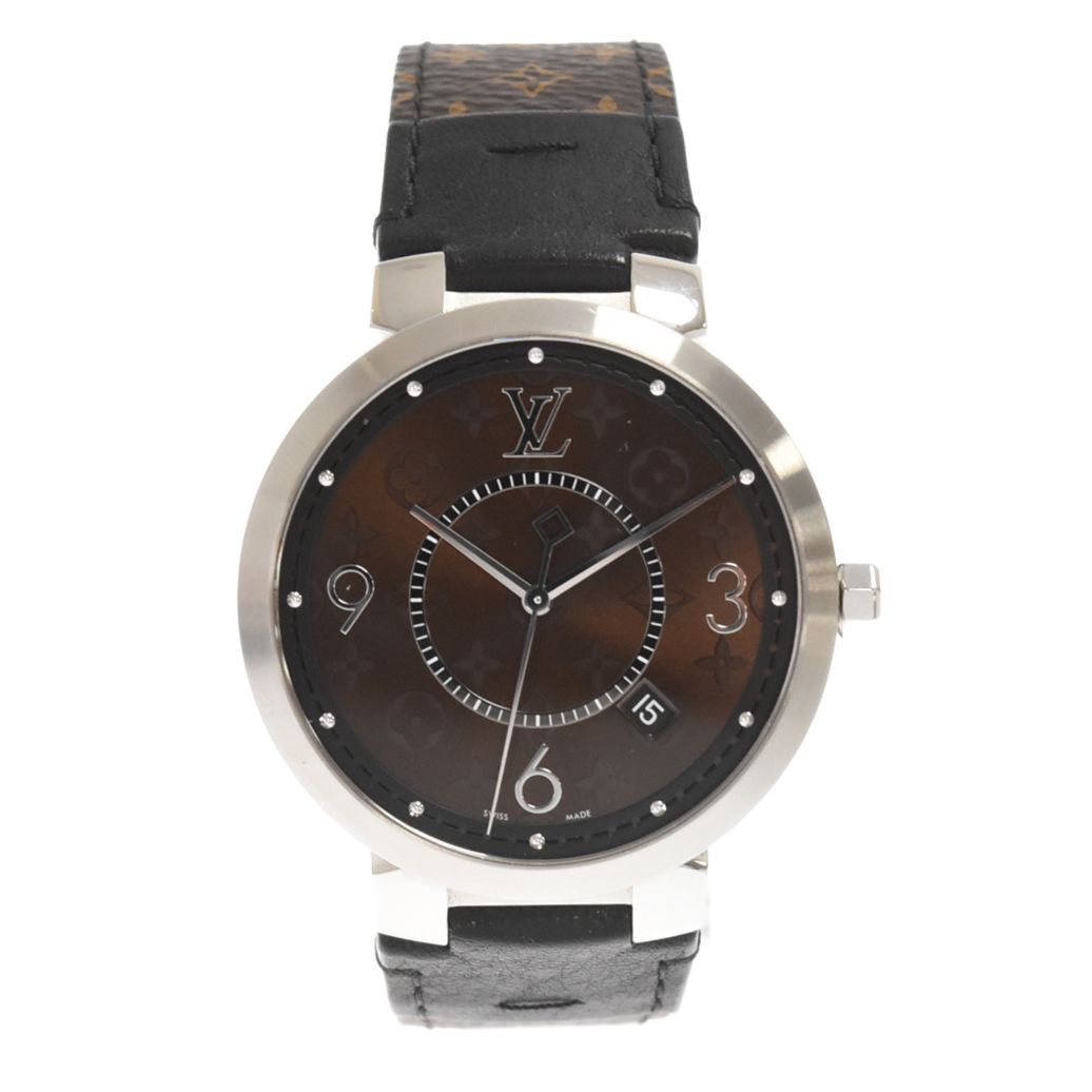 LOUIS VUITTON (ルイヴィトン) TAMBOUR SLIM MONOGRAM MACASSAR
