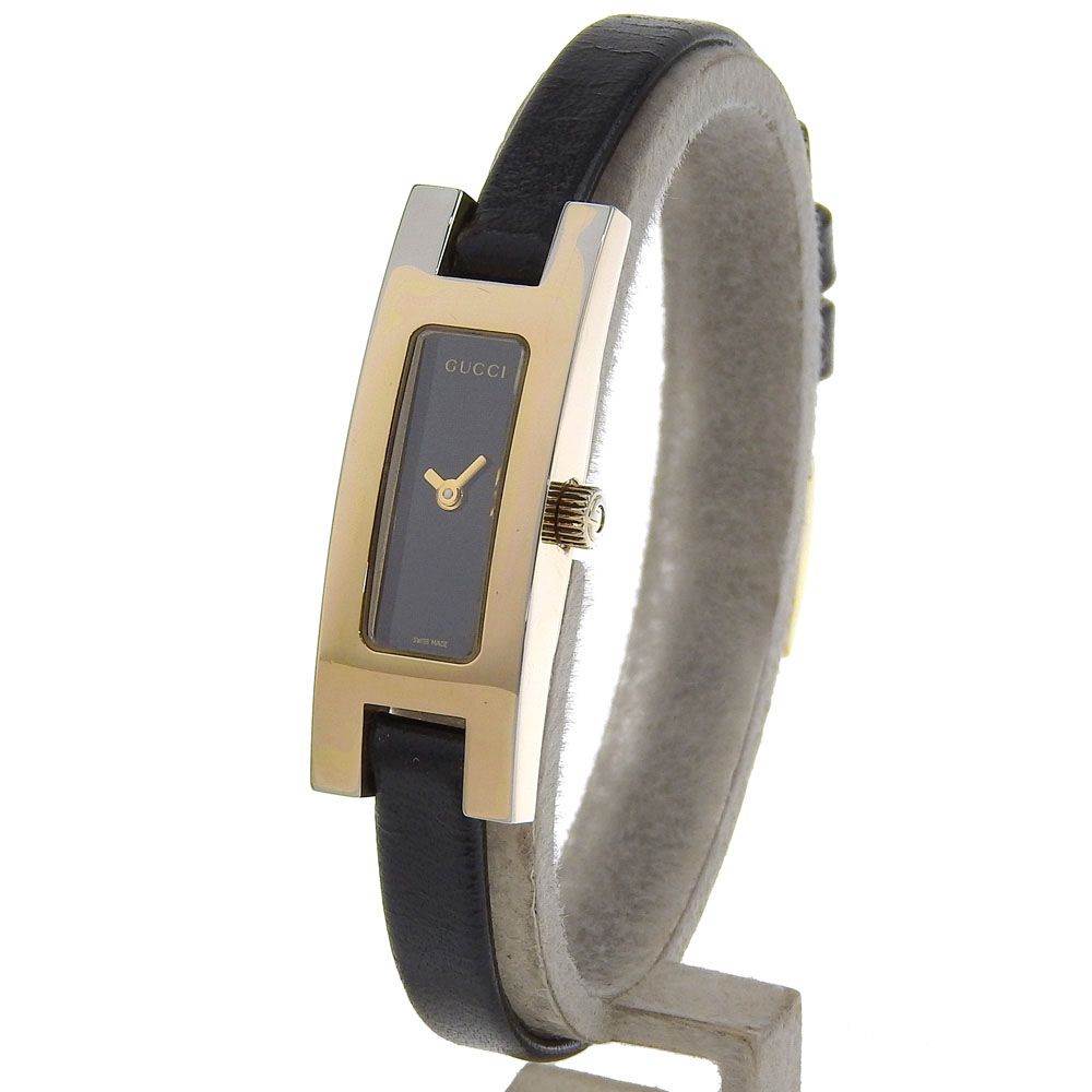 GUCCI】グッチ 3900L ステンレススチール×型押しレザー クオーツ