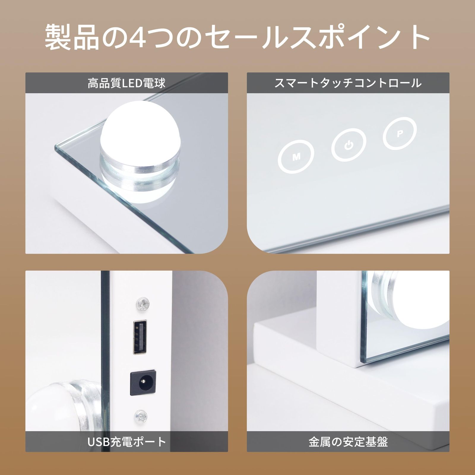 10倍拡大鏡＆USBポート付き