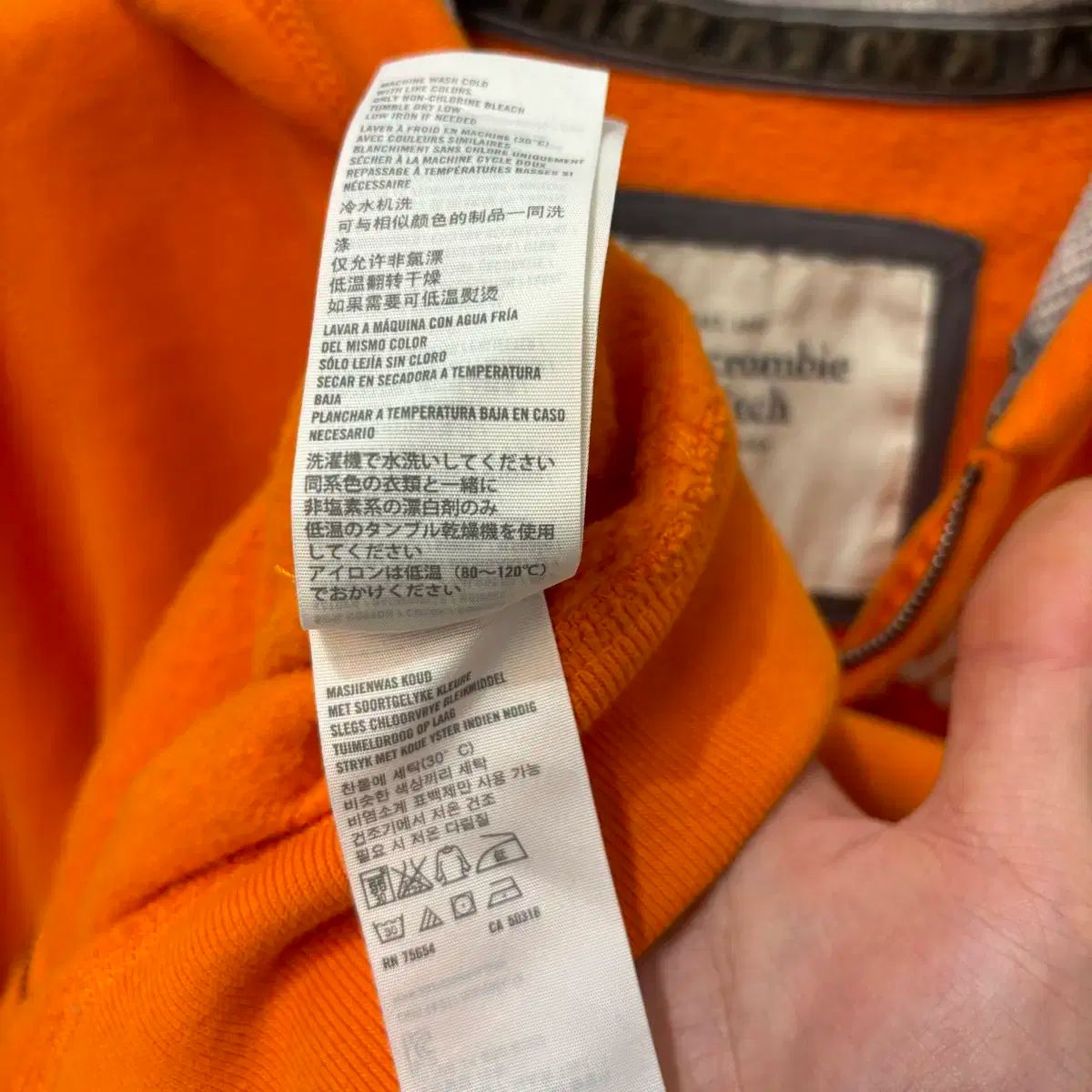  Abercrombie アバクロンビー y 2 k ヴィンテージ オレンジ ジップアップパーカー フード付き M パーカー トップス