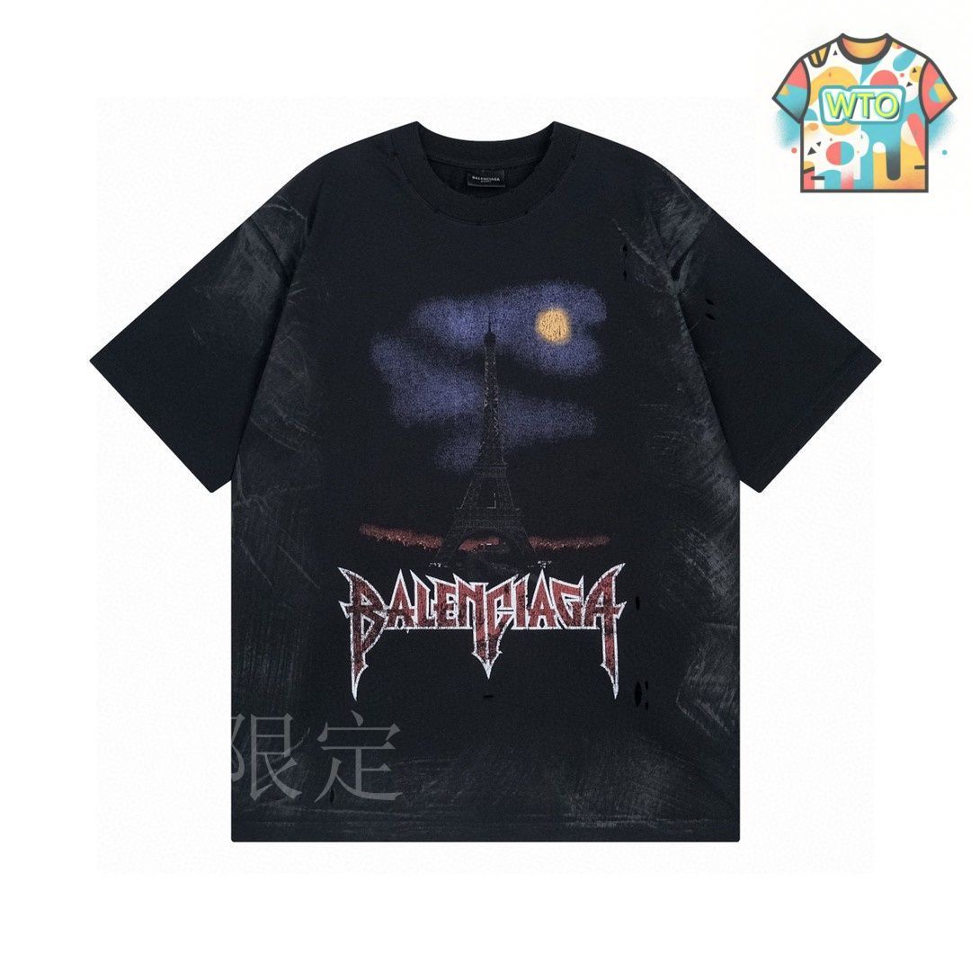 今日 BALENCIAGA エッフェル塔グラフィック T-2