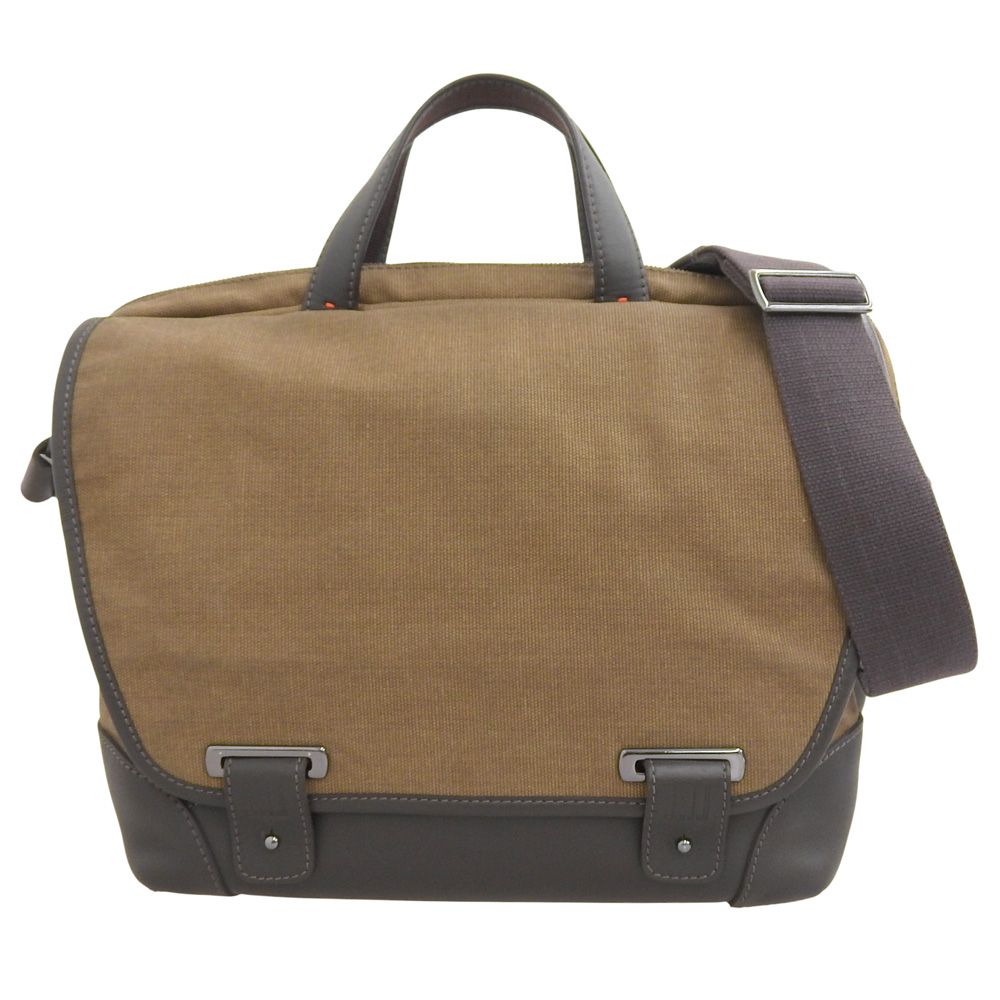 ダンヒル Dunhill モートリティーズ キャンバス レザー 2way ショルダー ブリーフ メッセンジャーバッグ 防水カバー付 メンズ ビジネス 旅