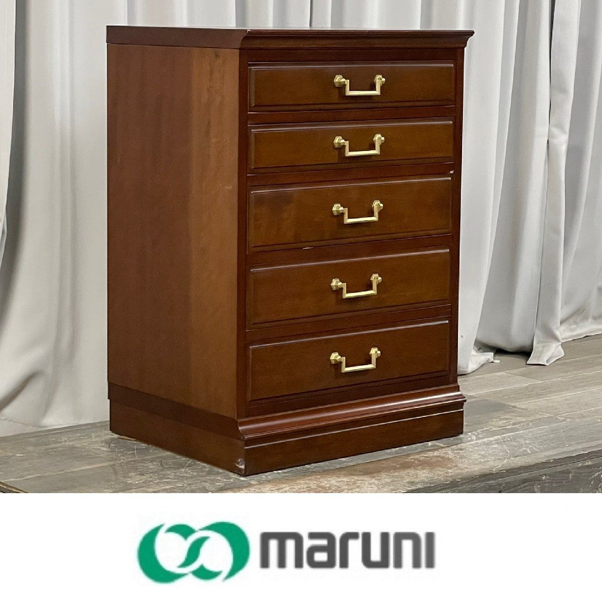 英国アンティークAVALON製チークサイドキャビネット/机テーブル(91-110