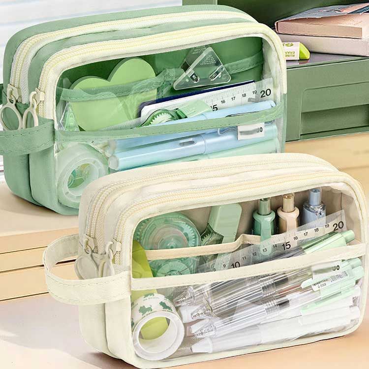 ペンケース 透明 筆箱 クリア ペンポーチ ペン入れ 文房具入れ