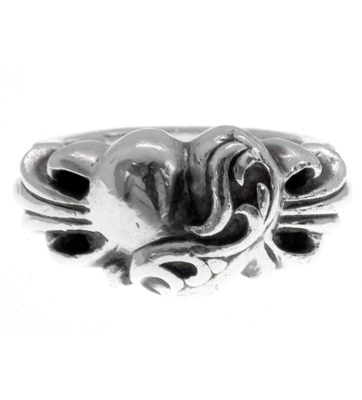 クロムハーツ CHROME HEARTS FLRL CRS HRT フローラル クロス ハート シルバー リング 42057