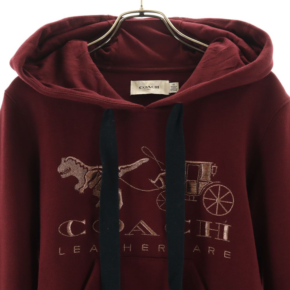 コーチ 長袖 スウェット パーカー XS COACH レディース コーチ 長袖 スウェット パーカー XS ボルドー COACH レディース