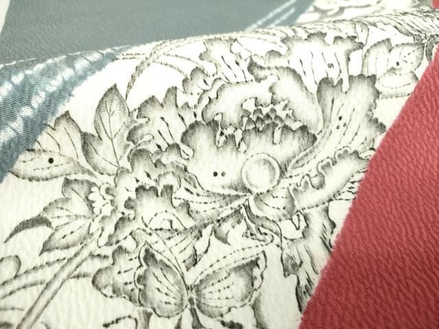 平和屋着物○西洞院辻が花 大脇一心 九寸名古屋帯 絞り 舞蝶花文 正絹