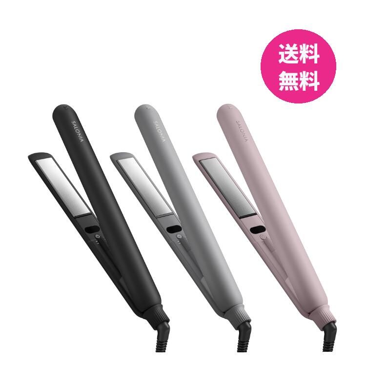SALONIA サロニア スムースシャイン ヘアアイロン ストレート 24mm ヘアアイロン シルキープレート ストレート ストレートアイロン コテ 旅行用