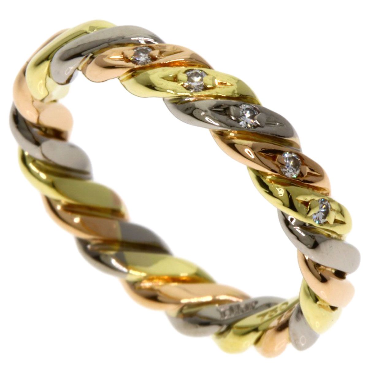 Dior ディオール ツイスト 5P ダイヤモンド リング 指輪 K18YG K18WG K18PG レディース