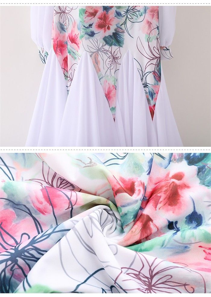 ホワイト 社交ダンス衣装