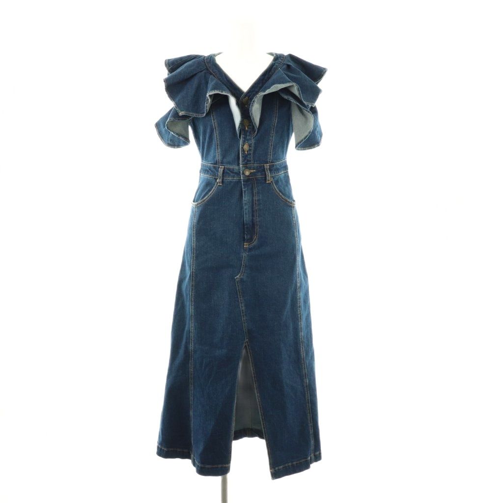 リリーブラウン Lily Brown 24AW デニムフリルワンピース ロング
