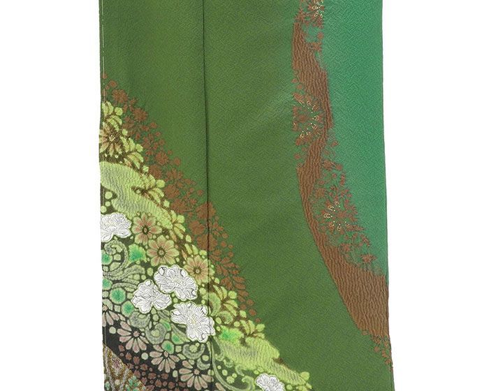 訪問着 未着用美品 正絹 十日町友禅 滝泰謹製 絞り辻が花模様 身丈