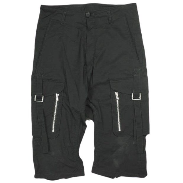 incarnation インカネーション イタリア製 POLYAMIDE NYLON ELASTAN PANTS ARMY MP-1C ストレッチナイロン サルエルカーゴショーツ 32674-6620 S BLACK ショートパンツ ボトムス g23511