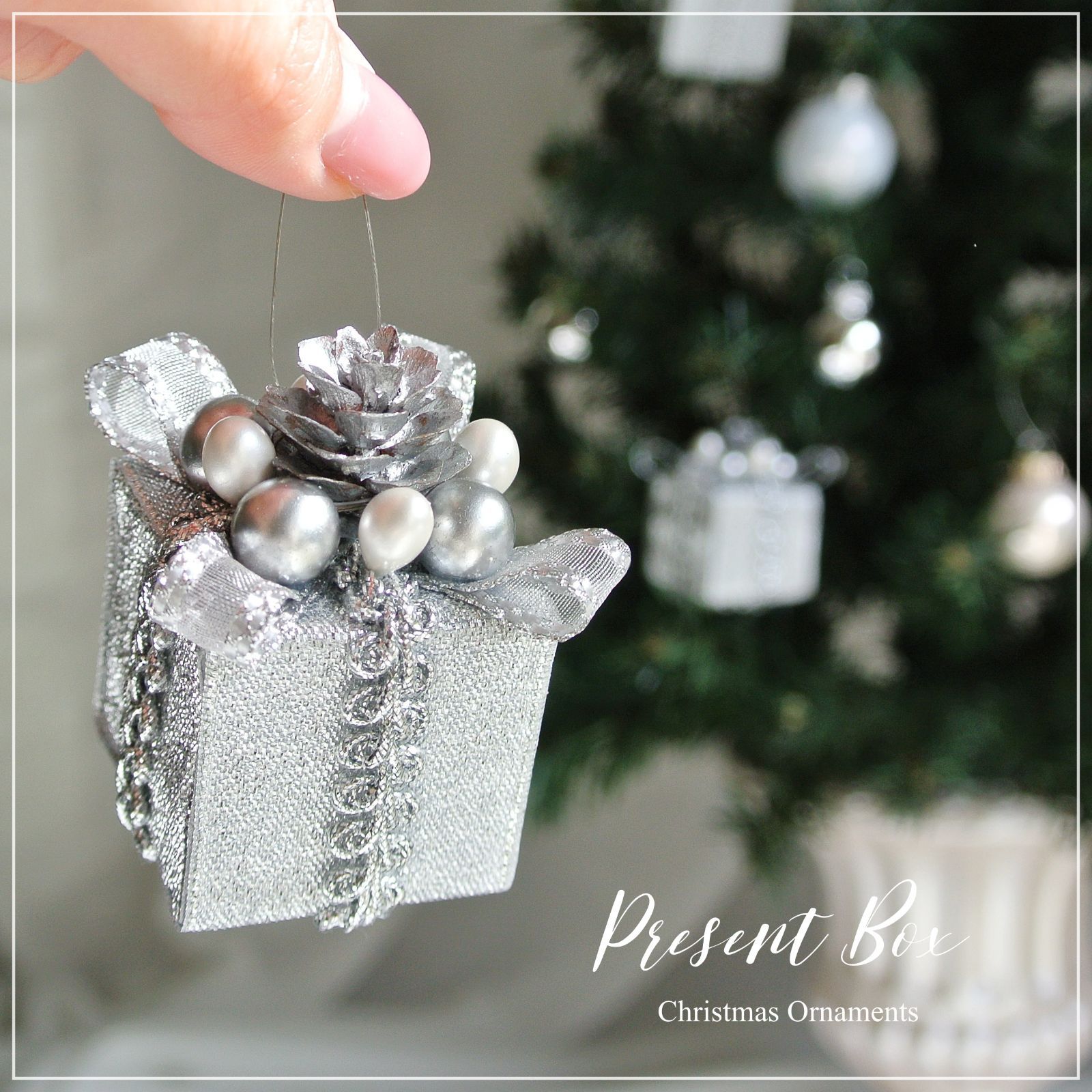 キラキラ プレゼントBOX クリスマスオーナメント 4個セット R&yCH61 キラキラ プレゼントBOX クリスマスオーナメント 4個セット R&yCH61
