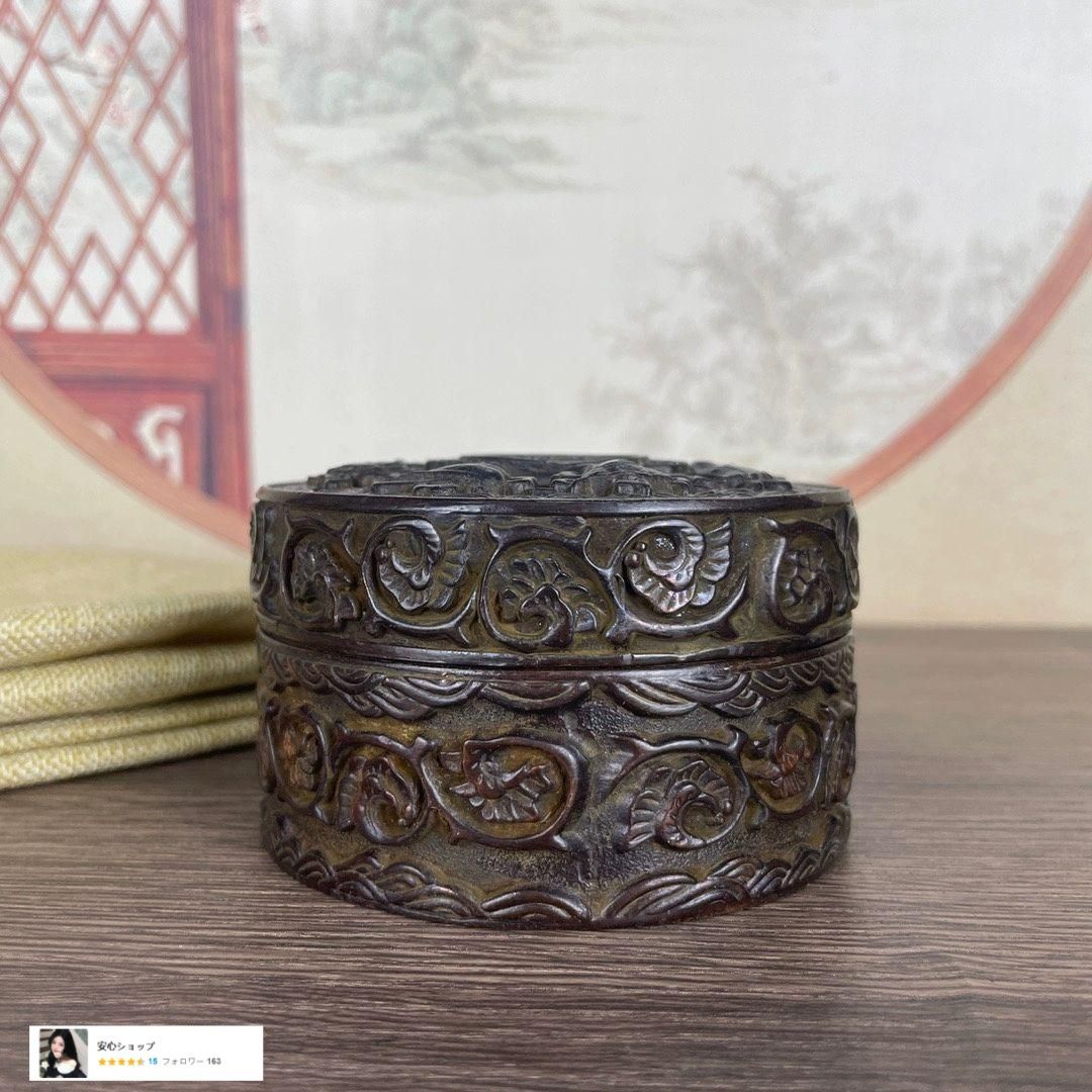 銅 細工 八宝開蓋香炉 装飾盒 墨箱炉 香道具 装飾品 工芸品 置物