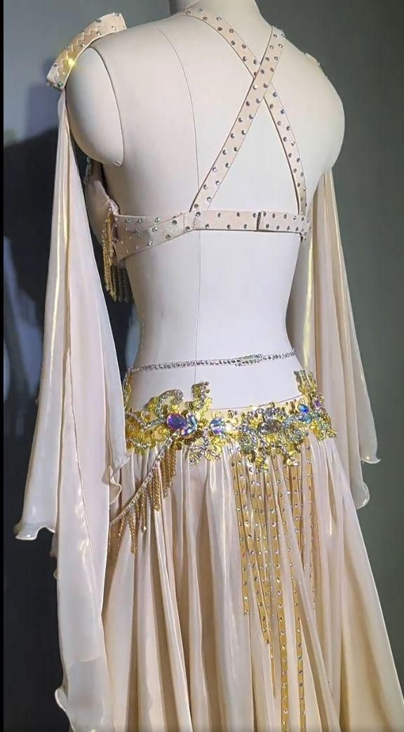 ベリーダンス衣装 セットアップ シャンパン ブラスカート オーダーメイド WHITEMONARCHHOTEL_COM