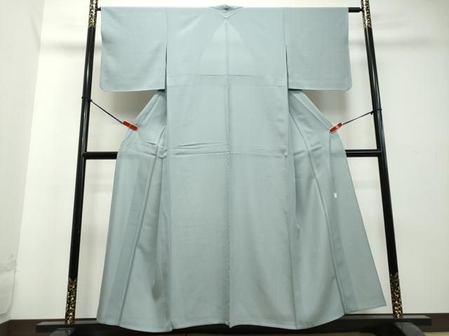 平和屋着物▽上質な色無地　単衣　風景地紋　湊鼠色　正絹　逸品　未使用　AAAW1528fy 平和屋着物▽上質な色無地 単衣 風景地紋 湊鼠色 正絹