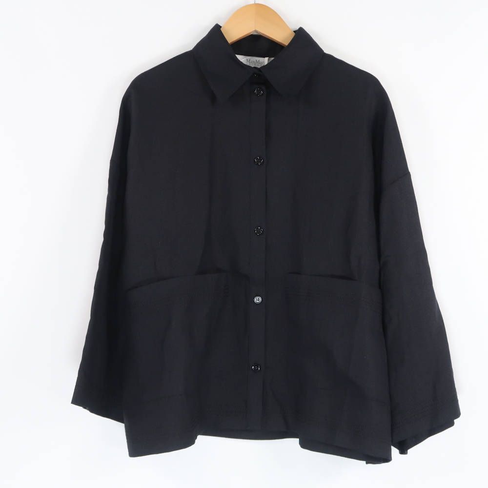 maxmara LEISURE マックスマーラ リネンシャツジャケット 36 M リネン 長袖 レディース AN1797A11